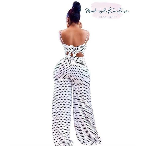 The Polka Dot Jumpsuit-White - Picture 2 of 3
